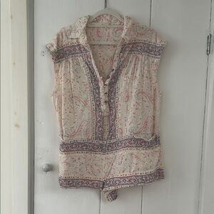 Free People Floral Paisley Sleeveless Romper Small